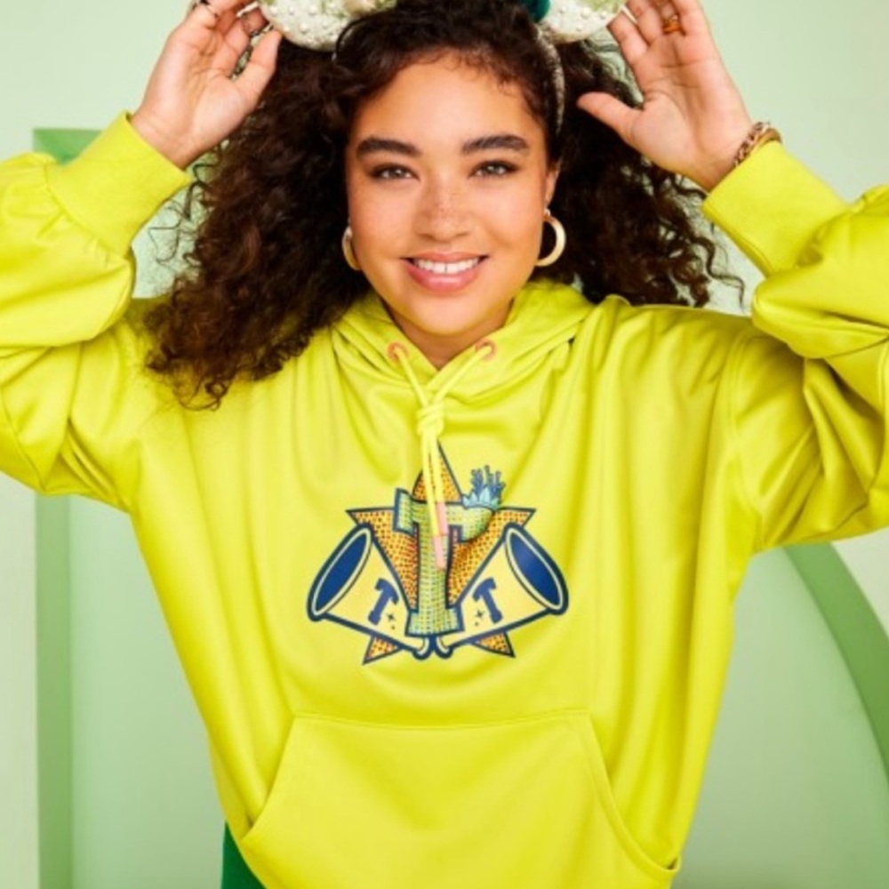 Disney x Color Me Courtney Princess Tiana Citron Cropped Hoodie, Sz 2XL NWT